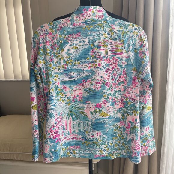 Lilly Pulitzer Skipper Popover Rare Print Postcards From Positano UPF 50+ Small - Picture 4 of 8